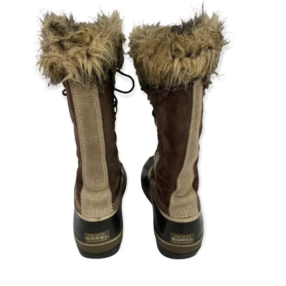 Sorel Joan of‎ Arctic Winter Snow Boots Waterproof Faux Fur Trim Lace Up Tall 8 - Picture 4 of 12